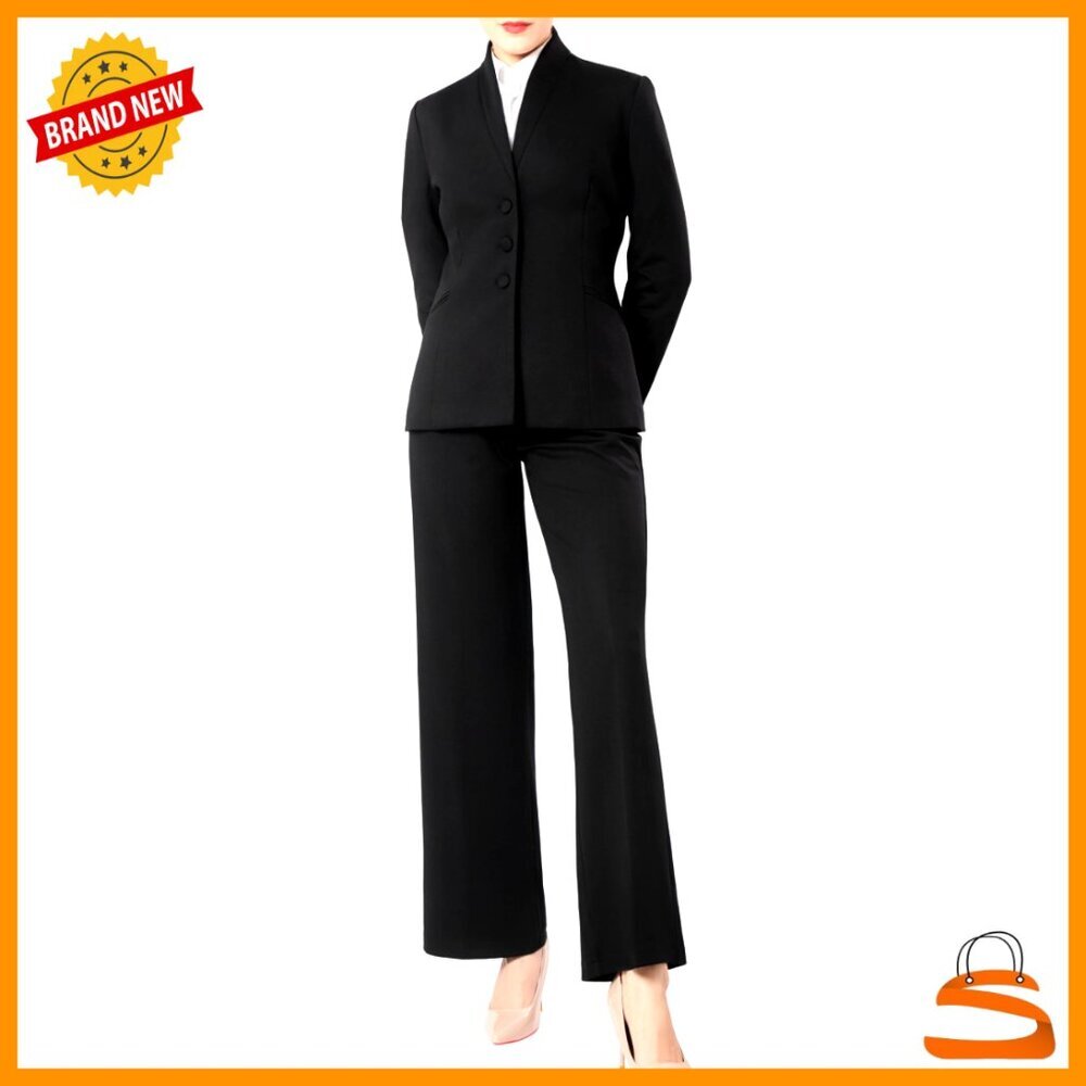 Tailored Blazer Wide Leg Pant Suit Set Professional Office Work Elegant